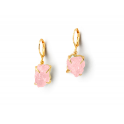 Boucles d'oreilles Quartz rose